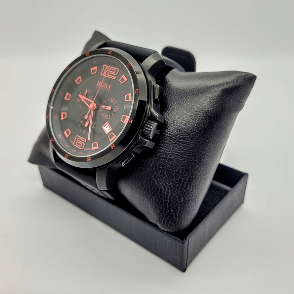 Hugo Boss Black Collection Chronograph Black Dial Black Silicone Men's Watch - Picture 3 of 7